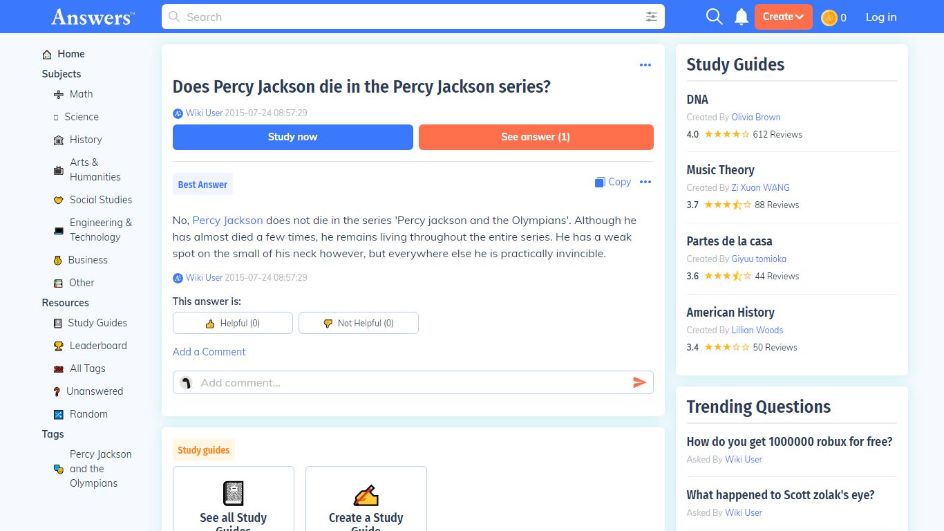 Does Percy Jackson die in the Percy Jackson series? - Answers